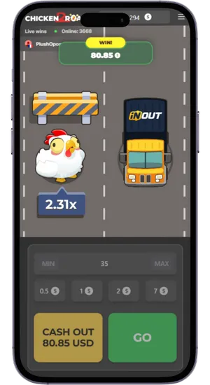 Chicken running across road with cars