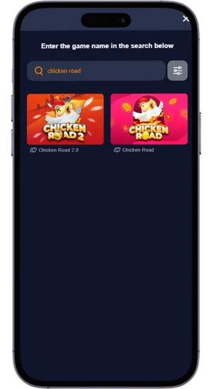 Game lobby with Chicken Road 2 icon