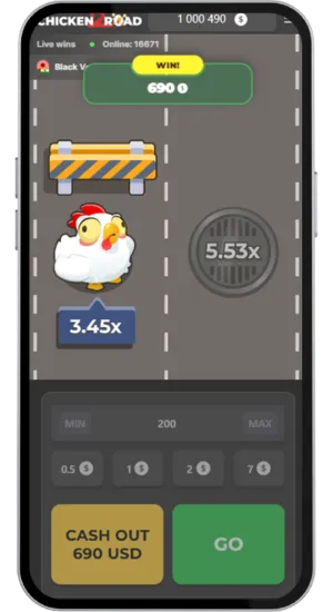 Poulet traversant la route avec des voitures dans Chicken Road 2