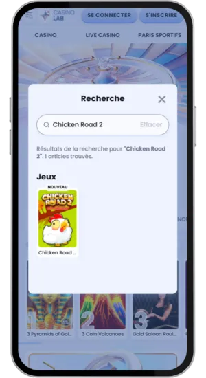 Lobby du jeu avec l’icône de Chicken Road 2