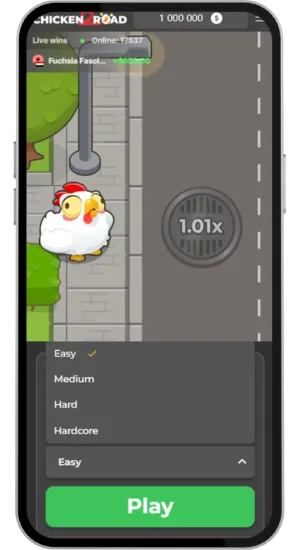 Ustawienia stawki i trudności w Chicken Road 2
